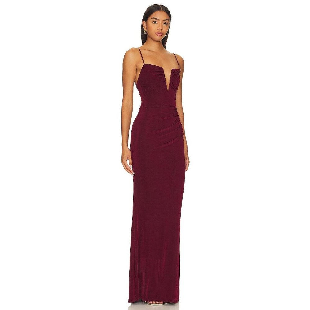 Katie May Anthropologie Erykah V-Wire Sangria Maxi Dress Small NWT $245 - Picture 2 of 15